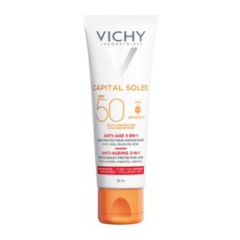 Vichy Capital Soleil Anti-Age 3in1 SPF50+ Αντηλιακό Προσώπου κατά των Ρυτίδων 50ml