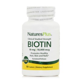 Natures Plus Biotin 10mg High-Dose Biotin Delayed Release Συμπλήρωμα Διατροφής Για Την Ενίσχυση Του Μεταβολισμού 90tabs