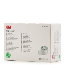 3M Micropore 2.5cm x 9.14m Αυτοκόλλητη Χάρτινη Ταινία Στερέωσης (12τμχ/κουτί)