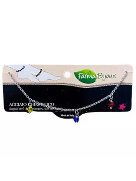 Farma Bijoux Γυναικείο Βραχιόλι Ποδιού Αλυσίδα από Ορείχαλκο με 5 Swarovski Πέτρες