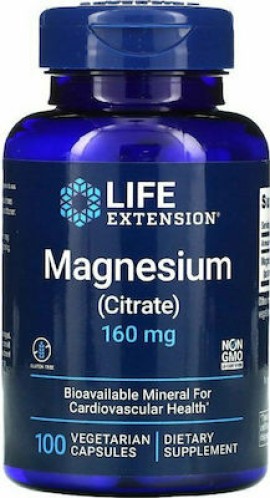 Life Extension Magnesium Citrate 160mg Συμπλήρωμα Διατροφής Με Κιτρικό Μαγνήσιο Για Τη Φυσιολογική Λειτουργία Των Μυών 100caps