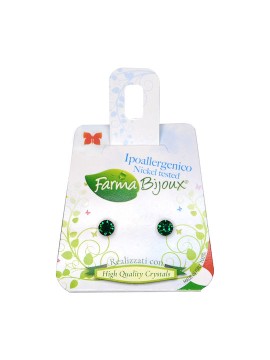 Farma Bijoux Υποαλλεργικά Σκουλαρίκια Χωρίς Νικέλιο Σμαραγδί Πέρλα 4,1mm