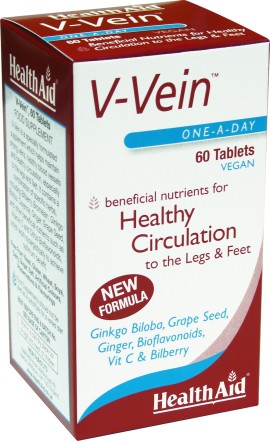 Health Aid V-Vein Συμπλήρωμα Διατροφής με Βότανα, Βιοφλαβονοειδή & Βιταμίνες για Υγιές Κυκλοφορικό των Άκρων 60 Ταμπλέτες