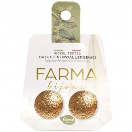 Farma Bijoux Υποαλλεργικά Σκουλαρίκια Επιχρυσωμένα Στρογγυλά Κουμπιά 15mm (BEOLG08)