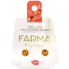 Farma Bijoux Υποαλλεργικά Σκουλαρίκια Κρύσταλλα Χρυσοκίτρινα 6,2mm (BE65C07) Farma Bijoux