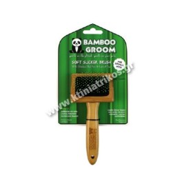 Bamboo Groom Βούρτσα Με Σύρμα Και Προστατευτικά Άκρα Small