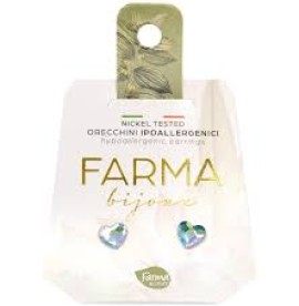 Farma Bijoux Υποαλλεργικά Σκουλαρίκια Κρυστάλλινες Καρδιές Ιριδίζον 8mm, 1 ζευγάρι (Κωδικός: BE172C20)