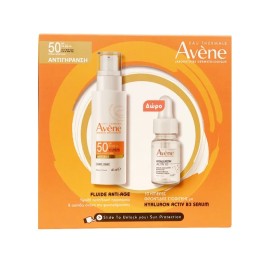 Avene Eau Thermale Promo Anti-Age Fluid SPF50 & Avene Hyaluron Serum Activ B3, Αντηλιακό Προσώπου με Υαλουρονικό Οξύ 40ml & Δώρο Συμπυκνωμένος Ορός Σύσφιξης – 10ml