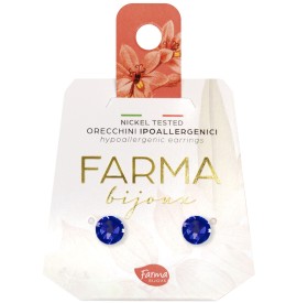 Farma Bijoux Υποαλλεργικά Σκουλαρίκια Κρύσταλλα Μπλε 6,3mm (BE58C397)