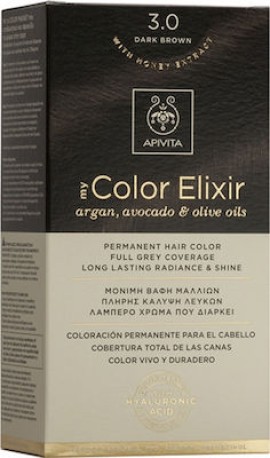 Apivita My Color Elixir  No3,0 Καστανό Σκούρο Κρέμα Βαφή Σε Σωληνάριο 50ml - Ενεργοποιητής Χρώματος 75ml