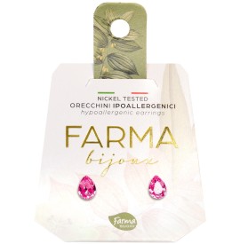 Farma Bijoux Υποαλλεργικά Σκουλαρίκια Σταγόνα Ροζ 6mm (BE47C27)