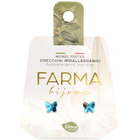 Farma Bijoux Υποαλλεργικά Σκουλαρίκια Πεταλούδα Της Αυγής Γαλάζια 5mm 1 ζευγάρι