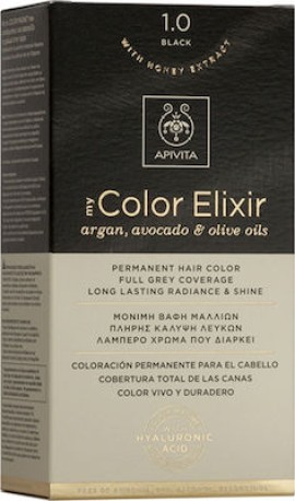 Apivita My Color Elixir  No1,0 Μαύρο Κρέμα Βαφή Σε Σωληνάριο 50ml - Ενεργοποιητής Χρώματος 75ml