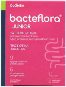 Olonea Bacteflora Junior Powder Προβιοτικό Συμπλήρωμα για Βρέφη & Παιδιά 10φακελάκια